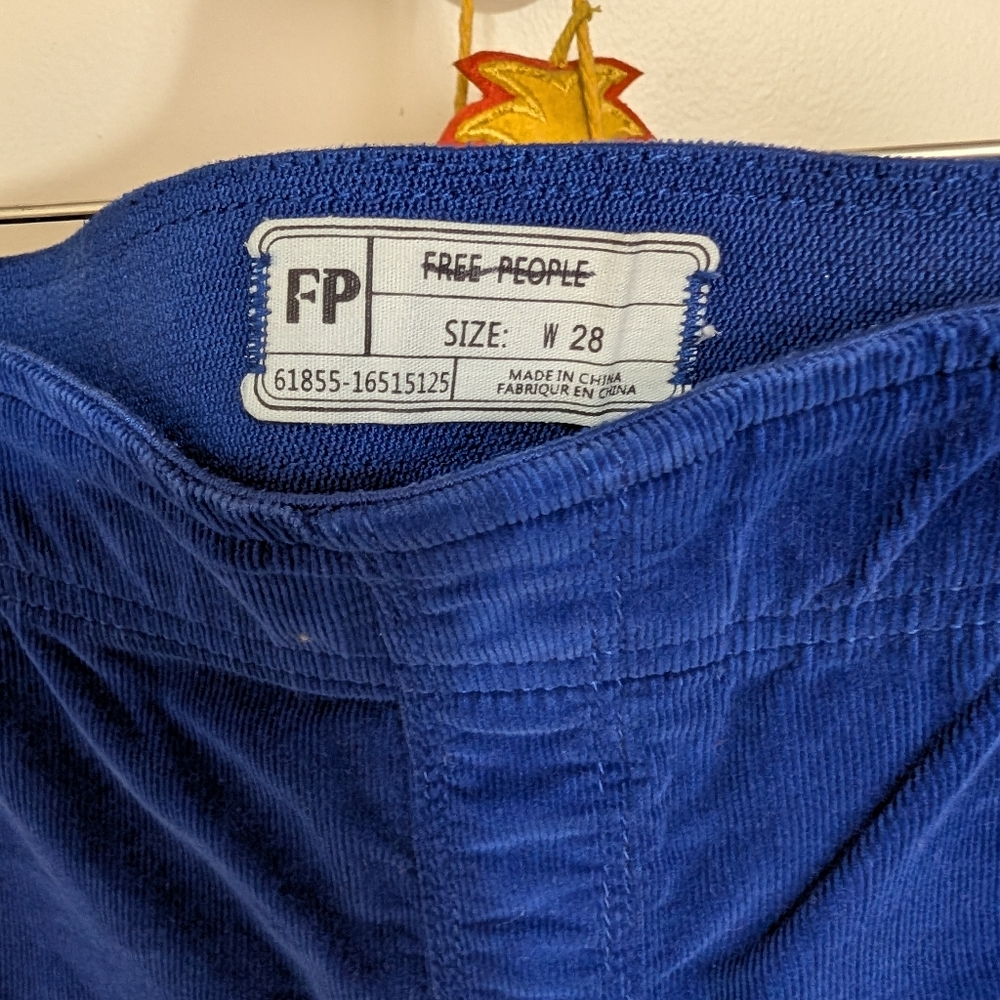 Free People We the Free People Blue Corduroy Flare Pull On - Picture 3 of 7
